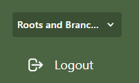 The sidebar footer showing the Current Clinic label and the active clinic name with a dropdown chevron, sitting just above the Logout button